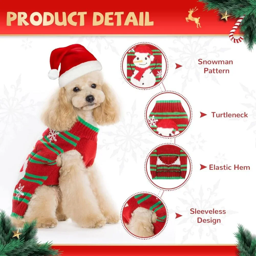 Dog Puppy‎ Ugly Sweater Christmas Holiday (Snowman, L) NWOT